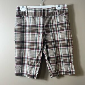 Vintage Tracey Evans Limited Plaid Chino Short 9 Grunge Skater Y2K Nerd Golf